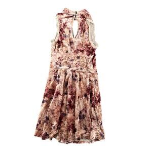 Y2K Vintage Floral Velvet Dress Cottagecore Halter Neck Midi 90s Y2K Romantic